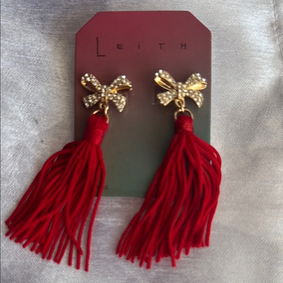 Leith Red and Gold Tassel Earrings - Picture 3 of 3